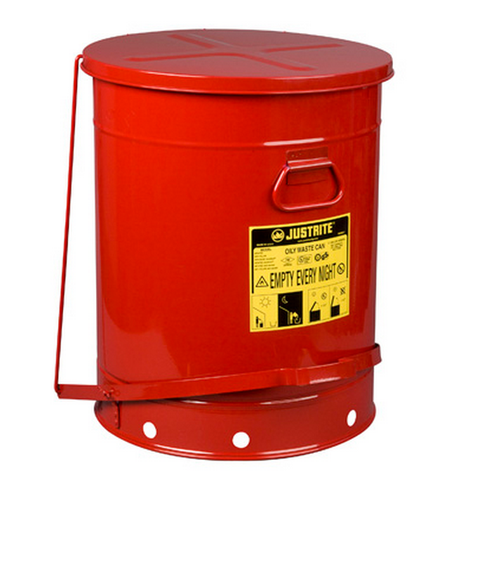 Justrite 09700 Self Close Cover 21-Gal Oily Waste Can. Shop now!