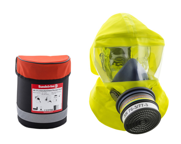 Sundstrom SR 77-3 Chemical & Smoke Escape Hood ABEK1-CO-P3 with Carry Case