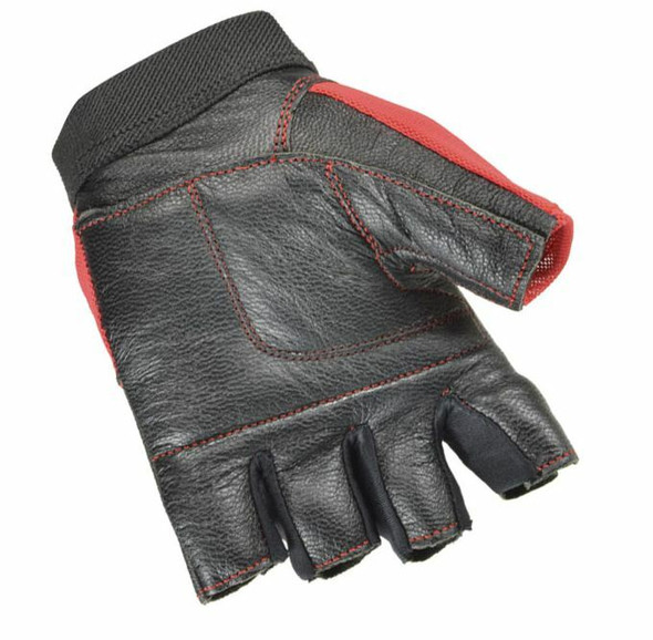 Valeo V336 Material Handling Fingerless Leather Gloves w/Padded Palms. Palm View. Shop Now!