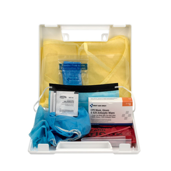 First Aid Only 213-F Personal Protection Kit, BBP (Blood Borne Pathogen) Spill Clean Up Apparel Kit With CPR Pack, Plastic Case. Shop Npw!