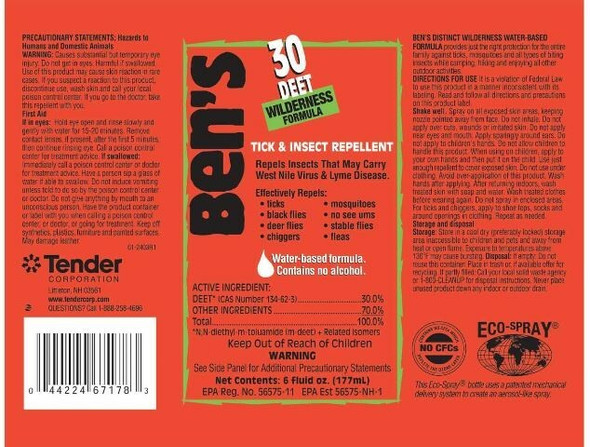 BEN'S 0006-7178 30 Tick & Insect Repellent 6 OZ ECO-Spray. Shop now!