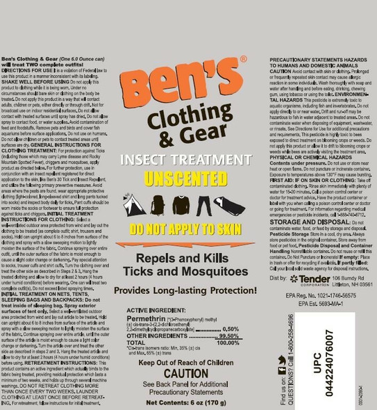 BEN'S 0006-7600 Clothing and Gear 6OZ Continuous Spray Label View. Shop now!