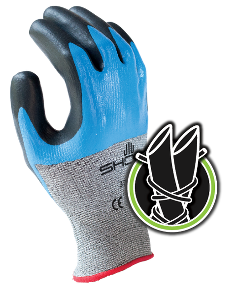 Engineered Hagane CoilÃƒÂ¢Ã¢â‚¬Å¾Ã‚Â¢ Technology cut resistant fiber w/double dipped nitrile palm coating, grey with blue and black overcoating, smooth finish, ANSI CUT LEVEL 4. Shop Now!