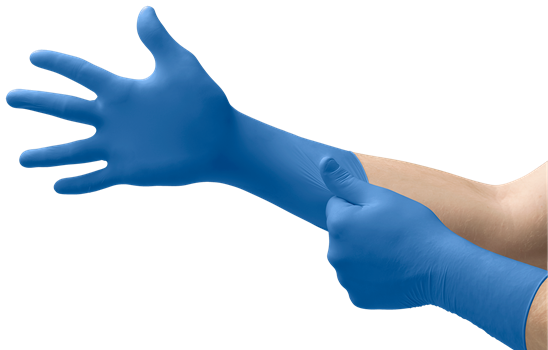 SafeGrip Blue Latex Exam Glove with Extended Cuff, SG-375. Shop Now!