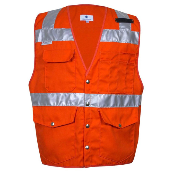 NSA VNT9752 Hi-Vis Orange Construction Survey Vest - 1 Each