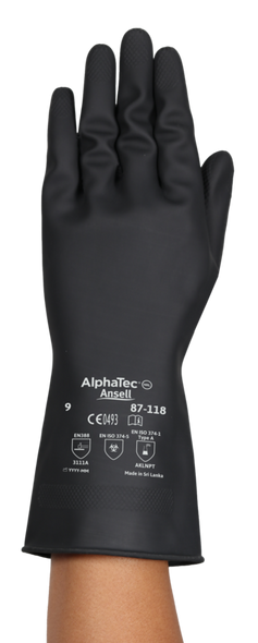 Ansell 1113474 AlphaTec 87-118 Natural Rubber Latex Gloves. Shop Now!