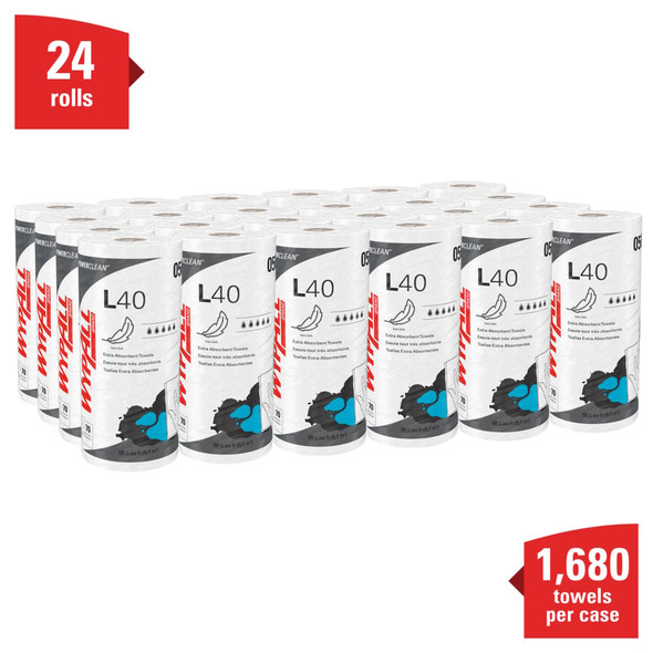 Kimberly Clark 05027 WypAll Power Clean L40 Extra Absorbent Towels. Shop Now!