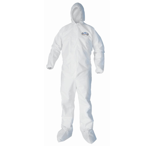 KleenGuard A40 44333 Hooded and Booted Protection Coveralls - Large - 25 Each