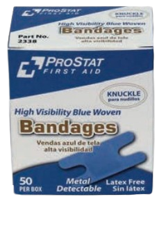 Prostat 2338 First Aid Blue Metal Detectable Woven Knuckle. Shop Now!
