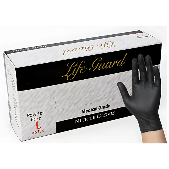 Lifeguard 6330, Color: Black Nitrile Exam PF Soft Medical Gloves - 10 Boxes