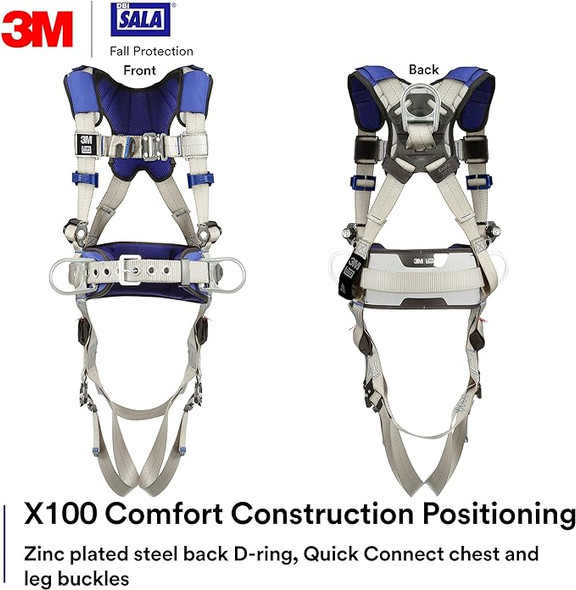 3M DBI-SALA 1401093 ExoFit X100 Comfort Construction Positioning Safety Harness, X-Large - SOLD PER EACH, BUY NOW!
