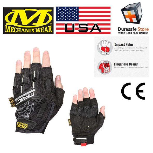 MECHANIX MFL-05 MPACT Fingerless Glove Size: Large, 1 Pair