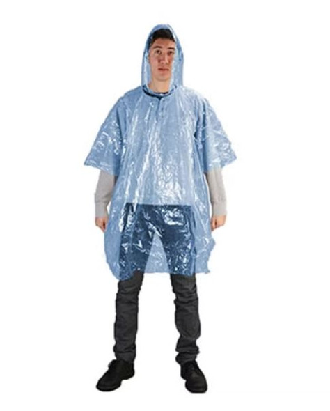 Ship BLUE PE Poncho Today and SAVE!