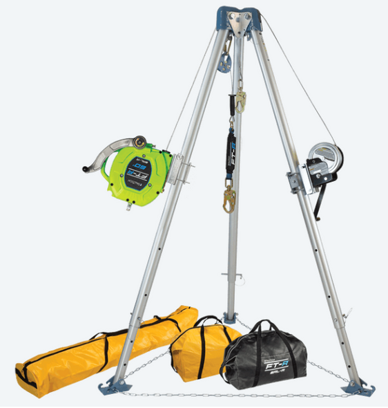 FallTech 7504B 11' Tripod Kit with 7297 Winch, 721560R 3-Way SRL-R, and Storage Bags. Shop Now!