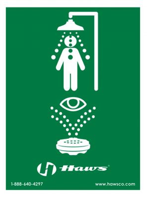 Haws SP178LG Large Universal Emergency Shower Eyewash Sign. Shop Now!