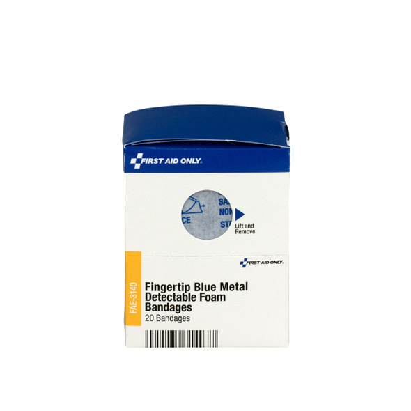 First Aid Only FAE-3140 SC Refill Blue Metal Detectable Fingertip Foam Bandages, 20/box. Shop Now!
