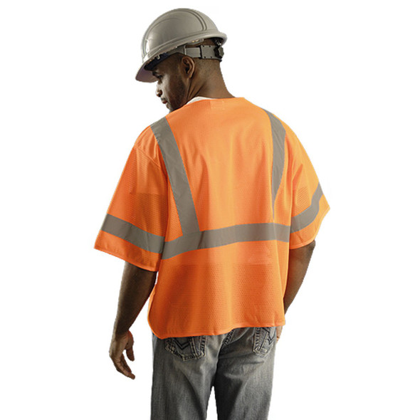 OK  S3O-04 Classic Mesh Standard Vest with 2" Silver Reflective Tape in Orange Color. Shop now!