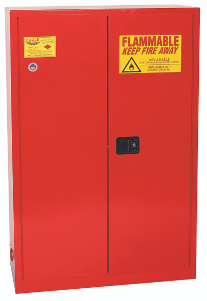 Eagle PI45X Paint & Ink Safety Cabinet, 60 Gal., 5 Shelves, 2 Door, Sliding Self Close, Red. Shop Now!
