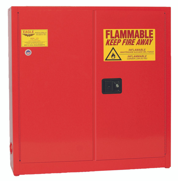 Buy Eagle 1976-RED Paint & Ink Safety Cabinet 24 Gal 2 Door Manual Close and SAVE up to 25%.