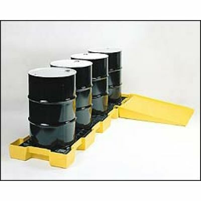 Eagle 1647 Yellow 4 Drum In-Line Containment Platform no Drain
