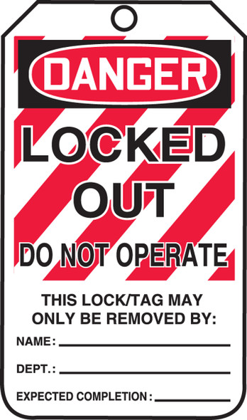 Accuform MLT407 Locked Out Do Not Operate Lockout - Tagout Tags. Shop now!
