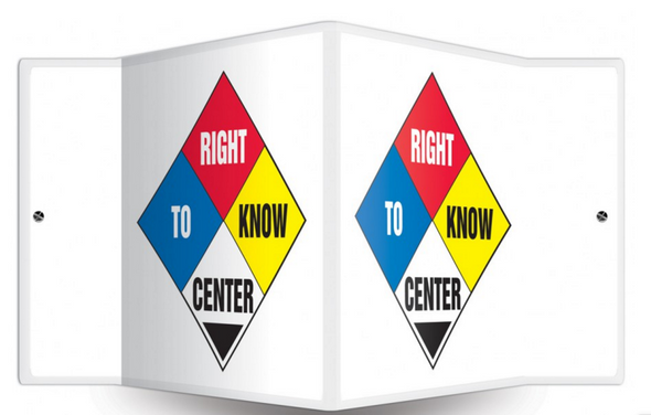 Accuform PSP764 Right To Know Center 3D Projection Safety Sign. Shop now!
