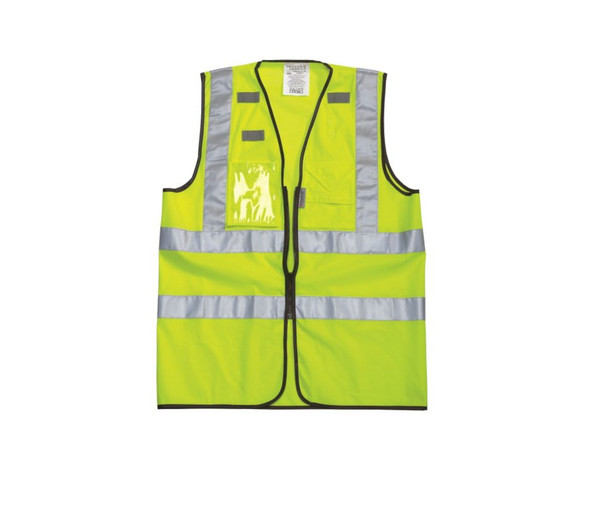 Occunomix LUX-SSFULLZ Premium Solid Dual Stripe Full Surveyor Safety Vest available in Yellow Color. Shop now!