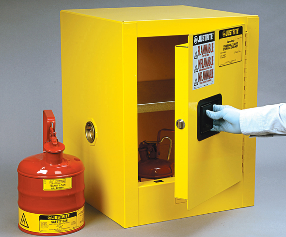 Justrite 890400 Yellow 4 Gal Sure-Grip Ex Flammable Safety Cabinet. Shop now!