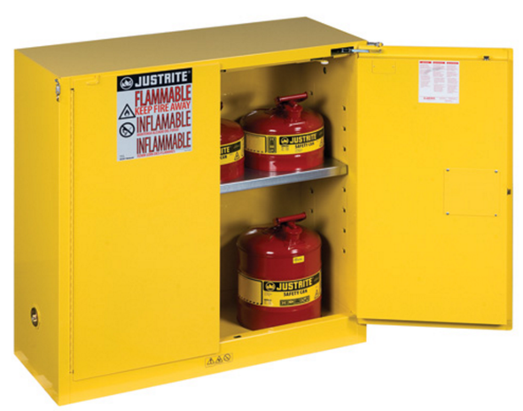Justrite 893020 Yellow 30 Gal Sure-Grip Ex Flammable Safety Cabinet. Shop now!