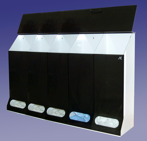 AK-JN5 5 Compartment Multi Purpose Dispenser. Available in Clear and Smoke. Shop Now!