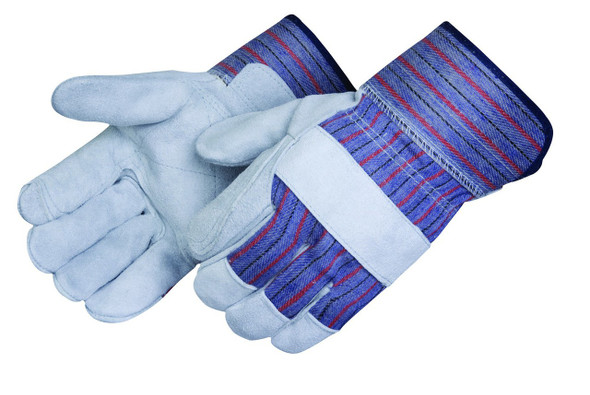 Grey Double Leather Palm Gloves. Shop Now!