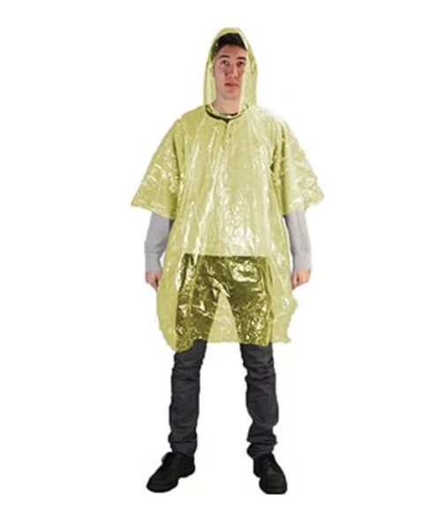 Yellow .02 mm PE polyethylene Poncho - Yellow 1 Each - In Limited Stocks
