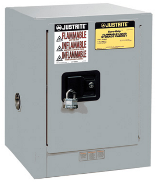 Justrite 890423 Gray 4 Gal Sure-Grip Ex Flammable Safety Cabinet. Shop now!