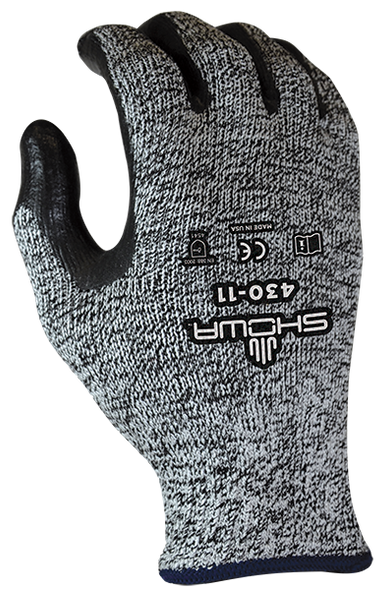 Bipolymer coating, black & white w/ gray, 10 gauge seamless cut resistant liner, flat-dipped sponge nitrile, CUT LEVEL 4. Shop Now!
