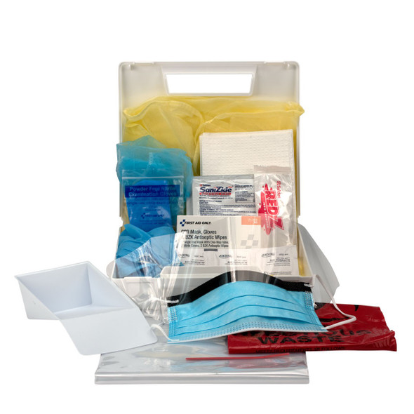 First Aid Only 216-O Bloodborne Pathogen (BBP) Spill Clean Up Kit & Personal Protection With CPR Pack, Plastic Case-In Limited Stocks