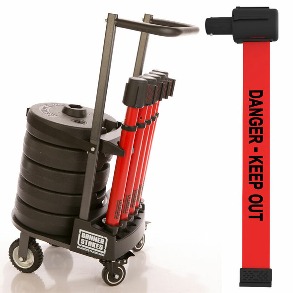 Banner Stakes PL4011 PLUS Cart Package, Red "Danger - Keep Out" Banner. Shop now!