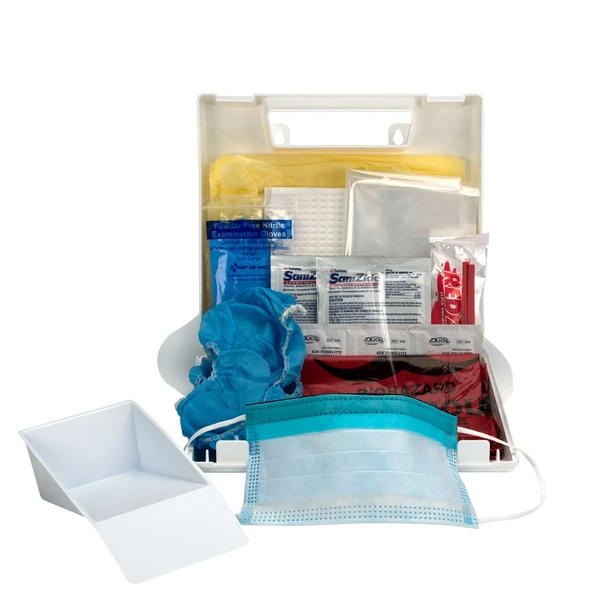 First Aid Only 214-U/FAO Wall-Mount Bloodborne Pathogen (BBP) And Bodily Fluid Spill Kit In Plastic Carry Case, OSHA, 24 Pieces, White. Shop Now!