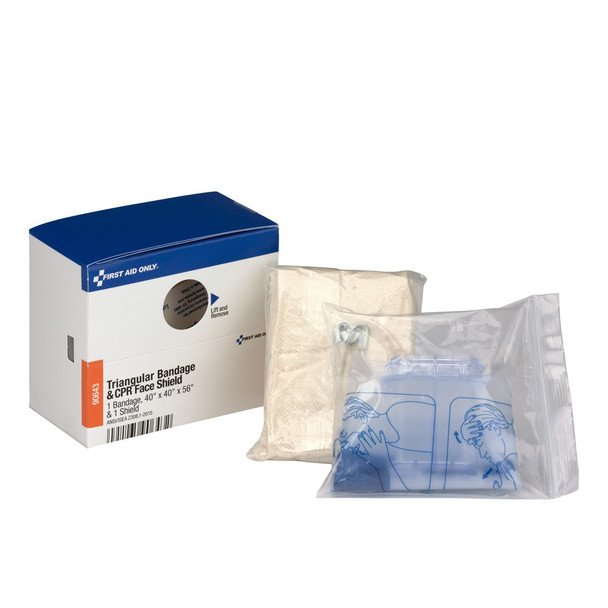 First Aid Only 90643 SmartCompliance Refill Triangular Bandage & CPR Face Shield, 1 Bandage & 1 Shield Per Box. Shop Now!