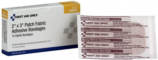 First Aid Only FA-A177 2"X3" Heavy Woven Fabric Bandages, 10 Per Box. Shop Now!