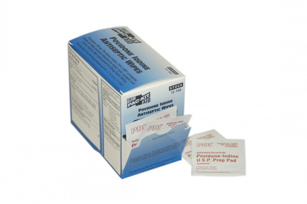 First Aid Only FA-12-150 PVP Iodine Wipes, 100 Per Box. Shop Now!