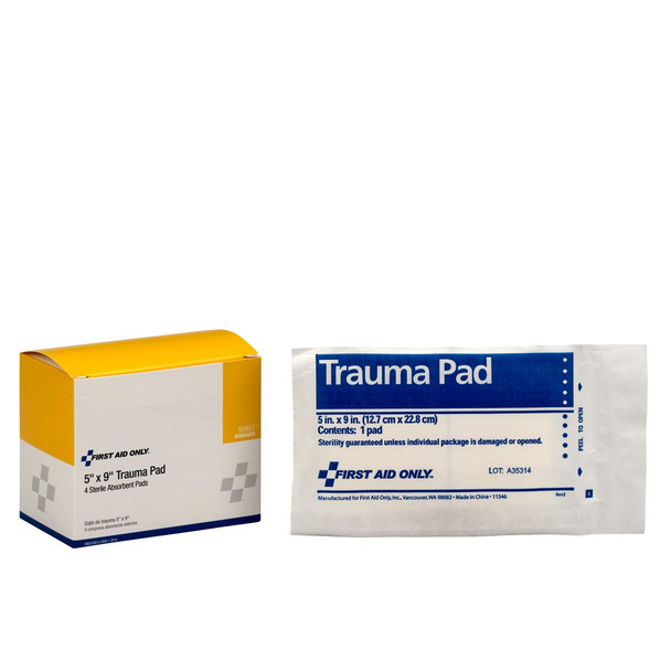 First Aid Only FA-90657 5"X9" Trauma Pad, 4 Per Box. Shop Now!