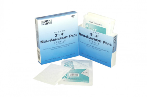 First Aid Only FA-3-605 3"X4" Non-Adherent Pads, 10 Per Box . Shop Now!