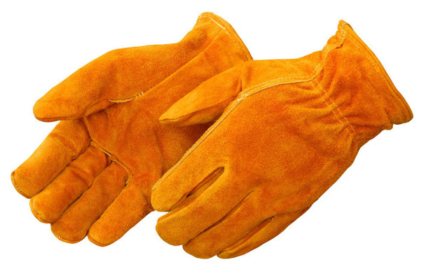 Red Fleece Lined Bourbon Brown Split Cowhide Driver Gloves. Shop Now!