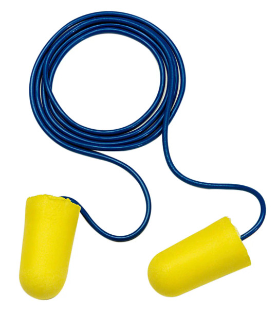 3M 312-1224 E-A-R TaperFit Corded  Earplugs  - Hearing Protection, Fits Comfortably, Vinyl Cord, Yellow,  Large, NRR 32 - 200 Pairs