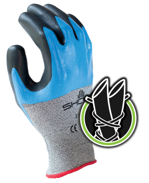 Engineered Hagane CoilÃƒÂ¢Ã¢â‚¬Å¾Ã‚Â¢ Technology cut resistant fiber w/double dipped nitrile palm coating, grey with blue and black overcoating, smooth finish, ANSI CUT LEVEL 4. Shop Now!