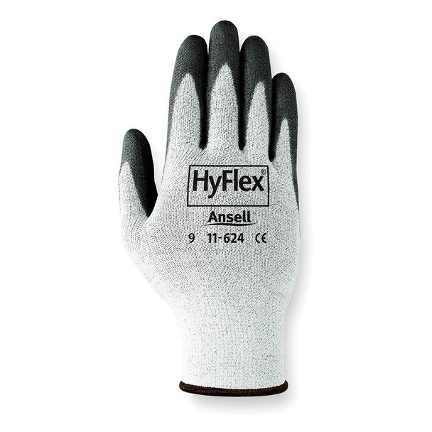 Ansell HyFlex Black Cut Protection Palm Coated Light Duty Glove with Knitwrist Cuff. Shop Now!