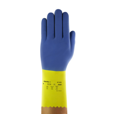 Ansell 87-224 AlphaTec Industrial Two-tone Double-dipped Work Gloves