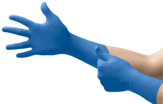 SafeGrip Blue Latex Exam Glove with Extended Cuff, SG-375. Shop Now!