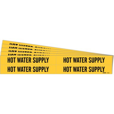 Brady 79831 Pipe Marker Self-Adhesive Yellow/Black Hot Water Supply Vinyl Card. Shop Now!