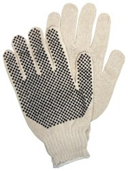 BUY Cotton String Knit Work Gloves
7 Gauge Regular Weight String Knit
Natural Cotton and Polyester Fabric
Black PVC Dotted One Side now and SAVE!